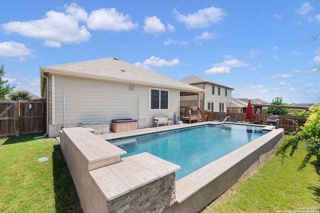 1926 Kalli Jo Ln, New Braunfels, TX 78130 - view of swimming pool featuring a wooden deck and a grill