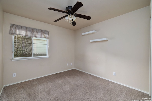 2392 Medina, New Braunfels, TX 78130 - carpeted empty room with baseboards and ceiling fan