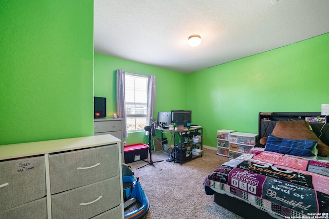 6907 Emerald Vly, San Antonio, TX 78242 - bedroom with carpet flooring and a textured wall