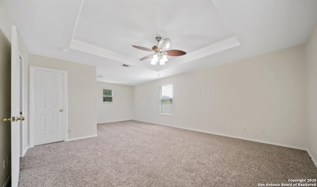 4039 Privet, San Antonio, TX 78259 - carpeted spare room with a raised ceiling, ceiling fan, and baseboards