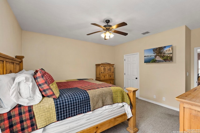 1355 Lasso, Canyon Lake, TX 78133 - bedroom featuring carpet, baseboards, and a ceiling fan
