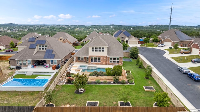 3082 Bright Skies, San Antonio, TX 78261 - aerial perspective of suburban area with a pool area