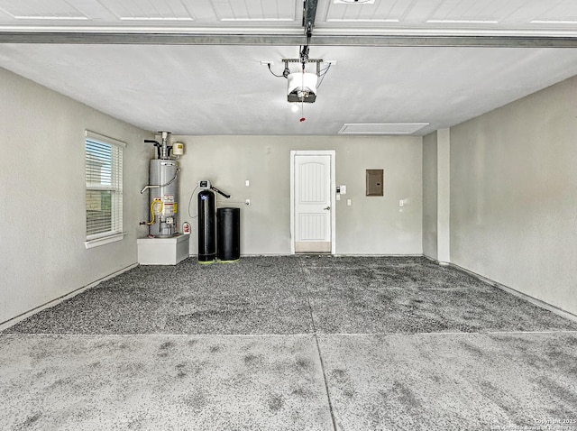 2826 Running Fawn, San Antonio, TX 78261 - garage with water heater, a garage door opener, and electric panel