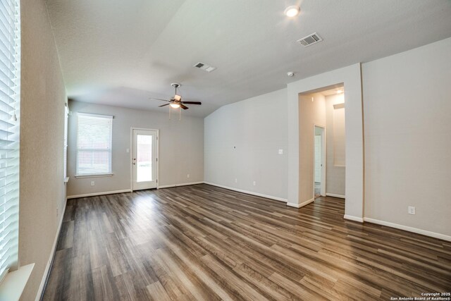 11741 Troubadour Trl, San Antonio, TX 78245 - unfurnished room featuring dark wood finished floors, ceiling fan, and baseboards