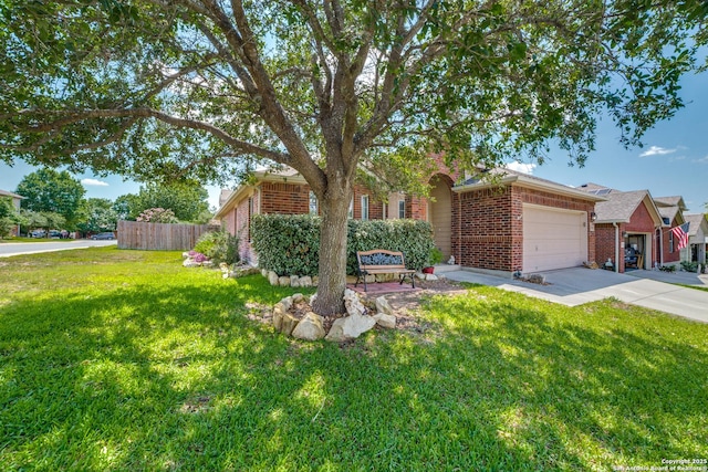 703 Point Spgs, San Antonio, TX 78253 - view of front of property with brick siding, an attached garage, and driveway