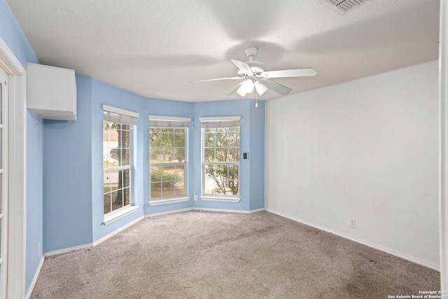 4222 Manitou Bay, San Antonio, TX 78259 - carpeted empty room with ceiling fan, baseboards, and a textured ceiling