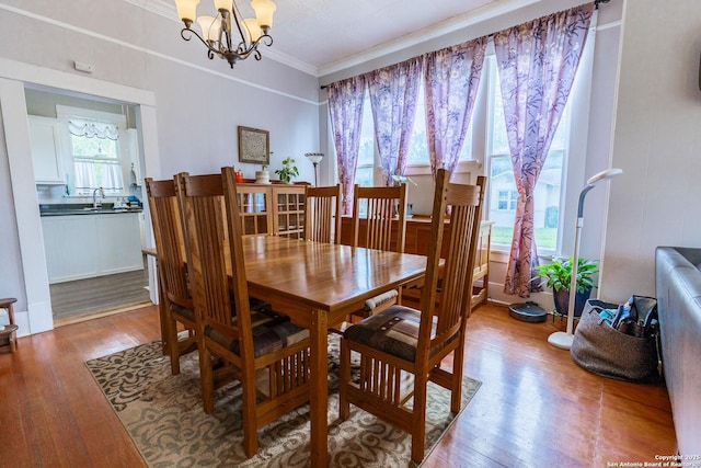 225 W Humphreys, Seguin, TX 78155 - dining room featuring a chandelier, wood finished floors, and ornamental molding