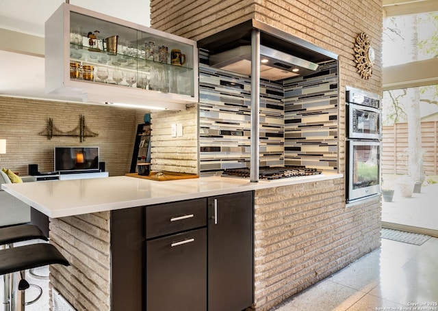2818 Old Moss, San Antonio, TX 78217 - bar with appliances with stainless steel finishes and range hood