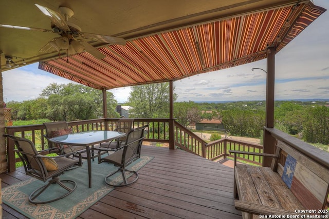 821 Lakeview, Canyon Lake, TX 78133 - wooden terrace with outdoor dining area