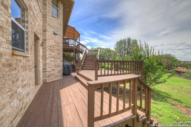 821 Lakeview, Canyon Lake, TX 78133 - deck featuring stairway and a yard