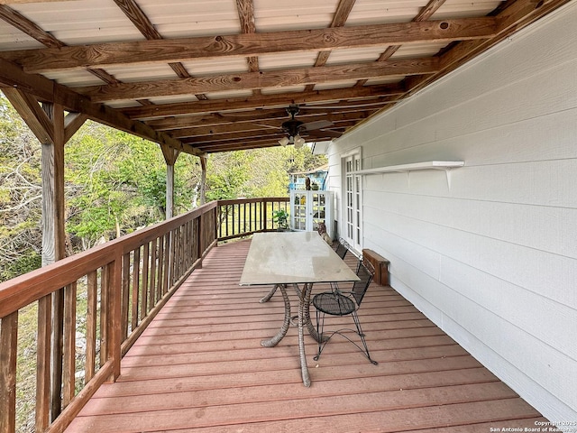 1412 Laurie, Canyon Lake, TX 78133 - deck featuring ceiling fan