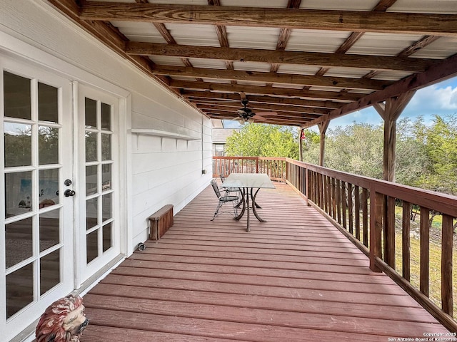 1412 Laurie, Canyon Lake, TX 78133 - wooden terrace with french doors