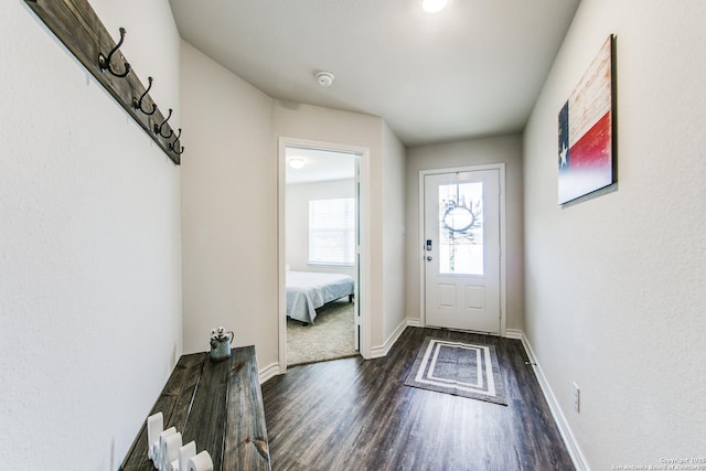 7610 Eclipse Mark, San Antonio, TX 78252 - foyer with dark wood-style floors and baseboards