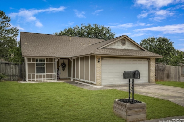 12102 Stoney Cir, San Antonio, TX 78247 - ranch-style home featuring a porch, a shingled roof, concrete driveway, a garage, and brick siding