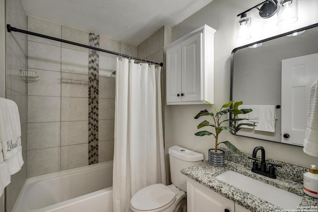 12102 Stoney Cir, San Antonio, TX 78247 - full bathroom featuring vanity, toilet, and shower / bath combo with shower curtain