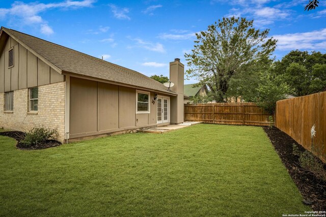 12102 Stoney Cir, San Antonio, TX 78247 - view of yard featuring a patio area and french doors