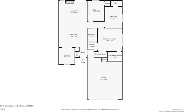 12102 Stoney Cir, San Antonio, TX 78247 - property floor plan