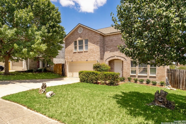 1339 Pecan Sta, San Antonio, TX 78258 - view of front of house featuring brick siding, a garage, and driveway
