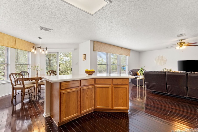 1339 Pecan Sta, San Antonio, TX 78258 - kitchen with light countertops, dark wood-style flooring, plenty of natural light, and a textured ceiling