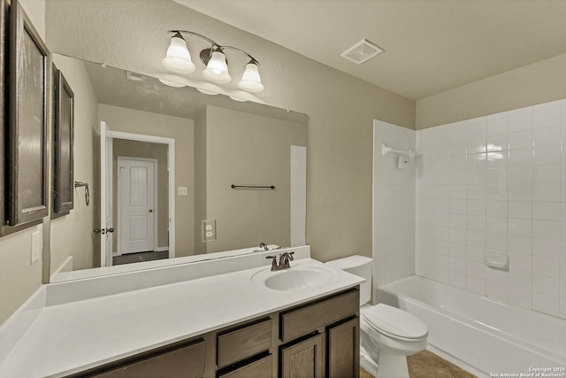 267 Oak Crk, New Braunfels, TX 78130 - bathroom featuring toilet, vanity, and tub / shower combination