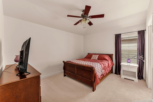 25702 Willard Path, San Antonio, TX 78261 - bedroom featuring light colored carpet, baseboards, and a ceiling fan