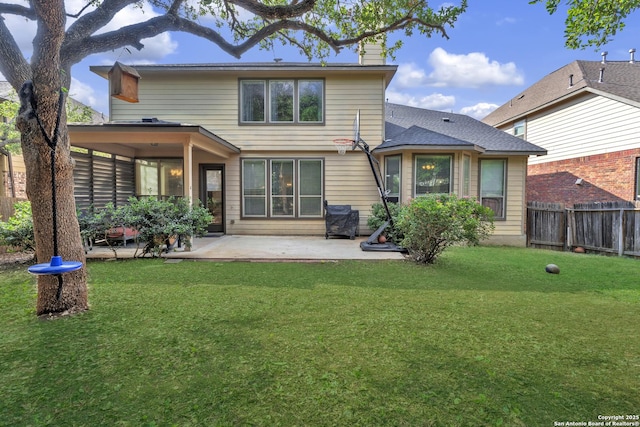 25702 Willard Path, San Antonio, TX 78261 - rear view of house featuring a patio area and a chimney