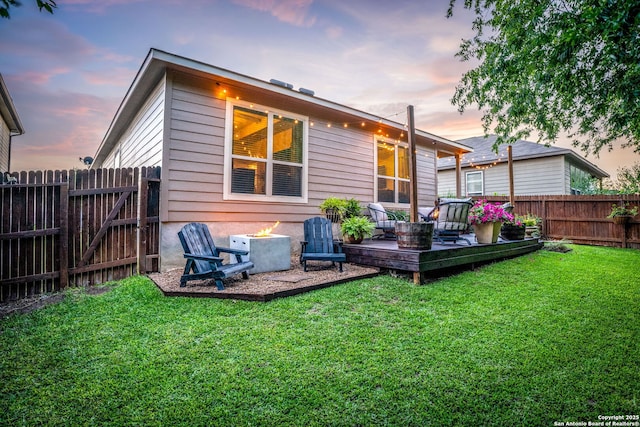 891 Noel, New Braunfels, TX 78130 - back of property with a deck and outdoor lounge area