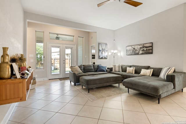6239 Carriage Cpe, San Antonio, TX 78261 - living area featuring a ceiling fan and light tile patterned flooring