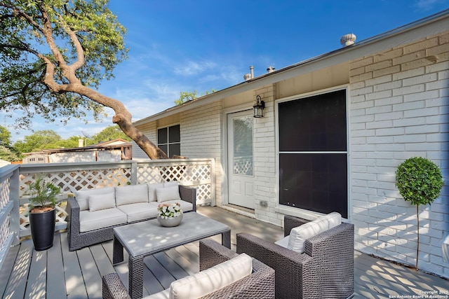 2723 Woodline, San Antonio, TX 78251 - deck featuring an outdoor hangout area