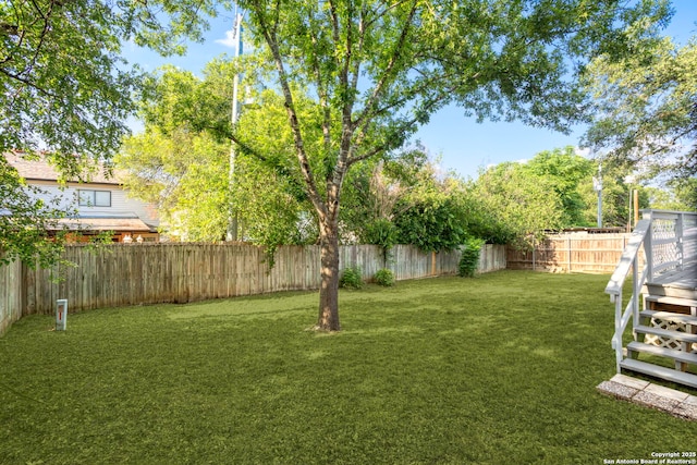 2723 Woodline, San Antonio, TX 78251 - view of yard featuring a deck