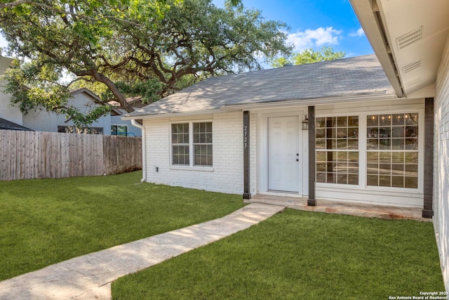 2723 Woodline, San Antonio, TX 78251 - property entrance with brick siding and roof with shingles