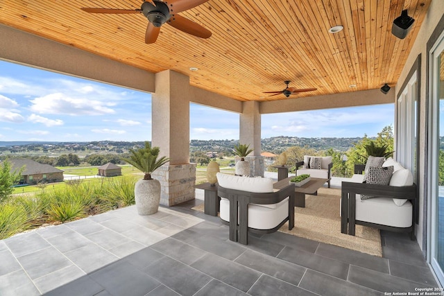 142 Wizard, Spring Branch, TX 78070 - view of patio / terrace featuring ceiling fan and an outdoor living space