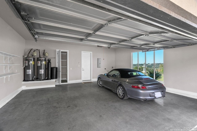 142 Wizard, Spring Branch, TX 78070 - garage with water heater, baseboards, and electric panel