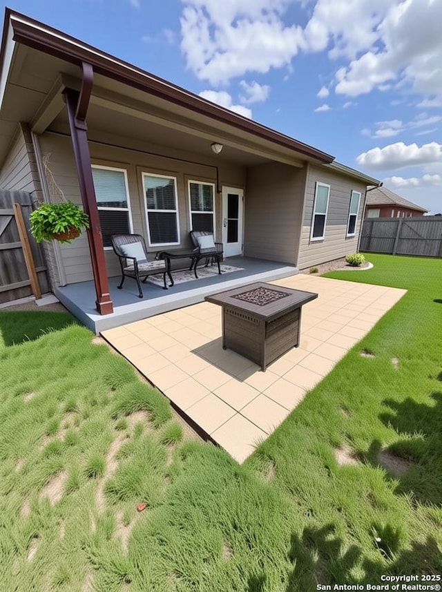 4823 Cambridge Park, Converse, TX 78109 - rear view of house featuring a fire pit and a patio area