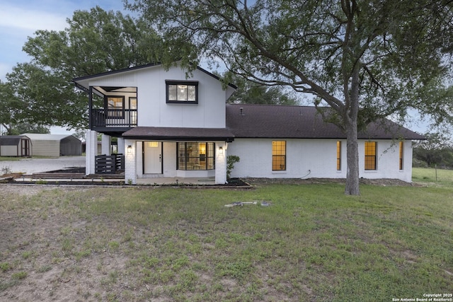 3160 Weil, Marion, TX 78124 - modern inspired farmhouse featuring a front yard, brick siding, and a shingled roof