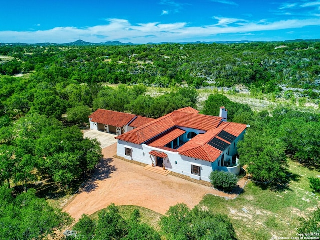 2835 Palomino Spgs, Bandera, TX 78003 - view from above of property with a forest