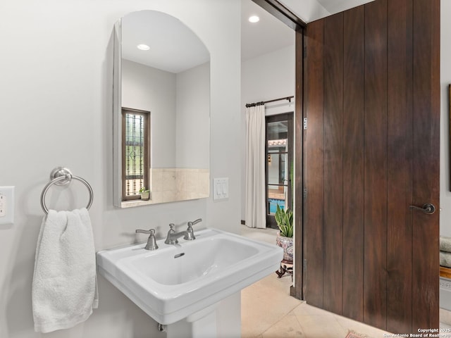 2835 Palomino Spgs, Bandera, TX 78003 - bathroom featuring a sink and recessed lighting