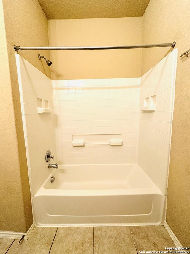 4602 Todds Farm, San Antonio, TX 78244 - bathroom with tile patterned flooring, shower / washtub combination, and baseboards