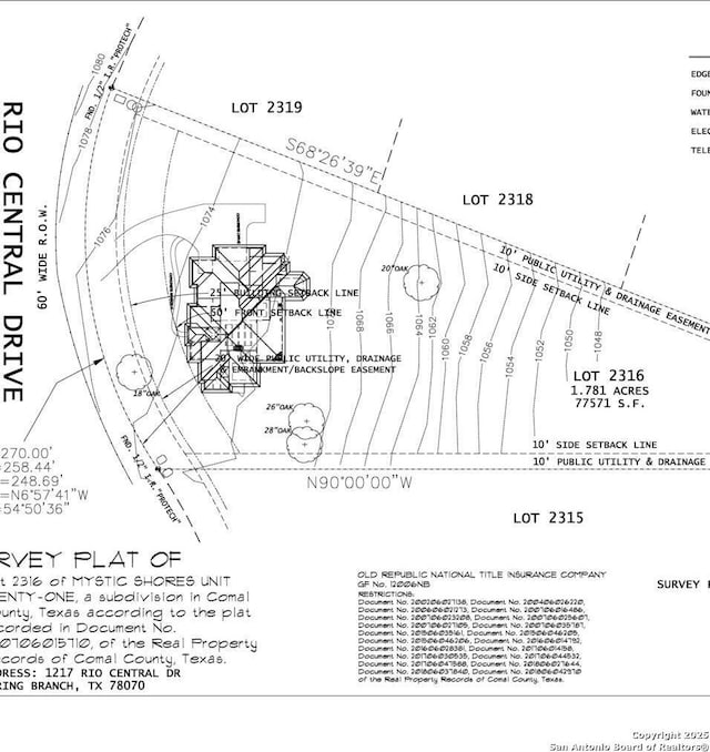 1217 Rio Central, Spring Branch, TX 78070 - survey map / technical document