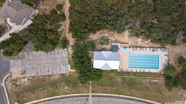 1711 Mountain, San Antonio, TX 78258 - aerial view of property's location with a pool area