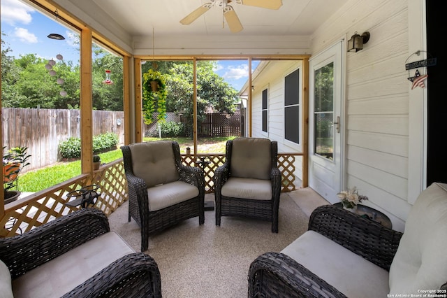 9519 Braun Shr, San Antonio, TX 78250 - sunroom with ceiling fan