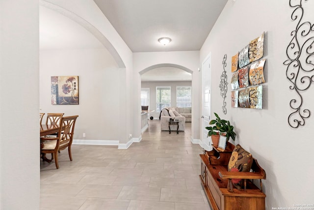 27418 Camellia Trce, Boerne, TX 78015 - hall featuring arched walkways and baseboards