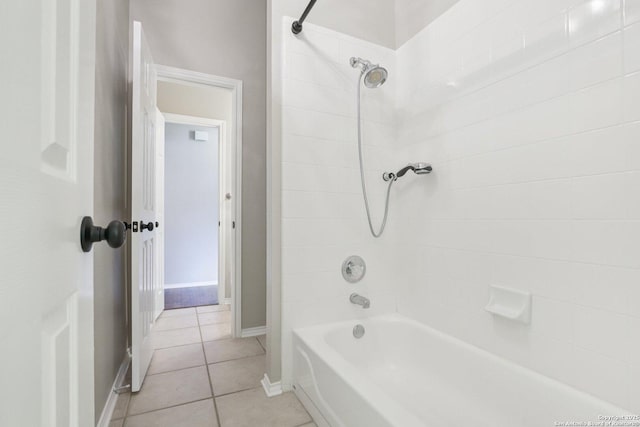 251 Las Brisas, Seguin, TX 78155 - bathroom with tile patterned flooring, baseboards, and shower / bath combination