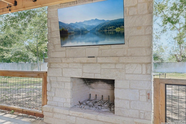 251 Las Brisas, Seguin, TX 78155 - detailed view of an outdoor stone fireplace