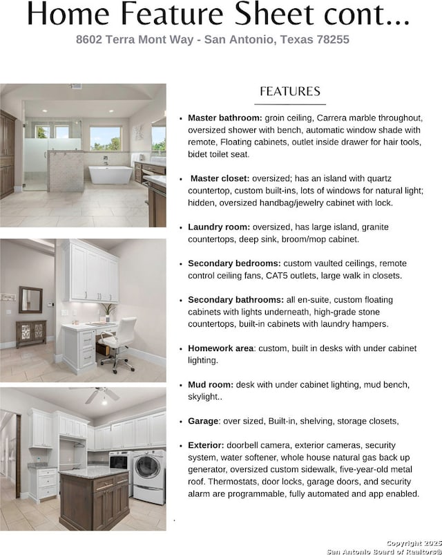8602 Terra Mont Way, San Antonio, TX 78255 - view of marketing collateral with multiple images