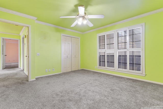 165 W Rampart Unit 204, San Antonio, TX 78216 - unfurnished bedroom with carpet, baseboards, crown molding, and a closet