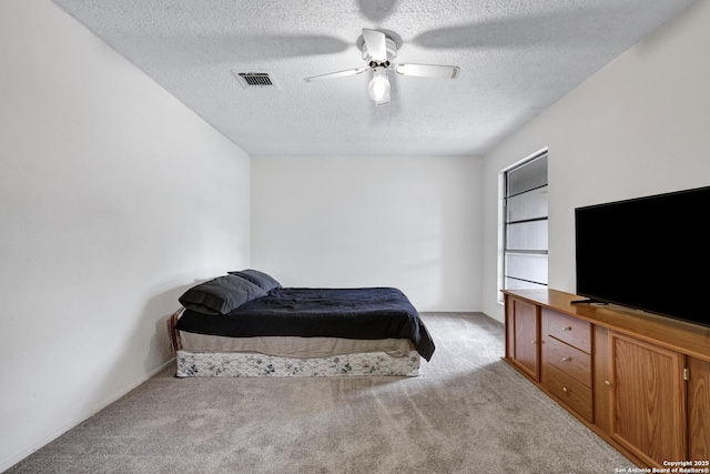 5810 Sky Country, San Antonio, TX 78247 - carpeted bedroom featuring a textured ceiling and ceiling fan