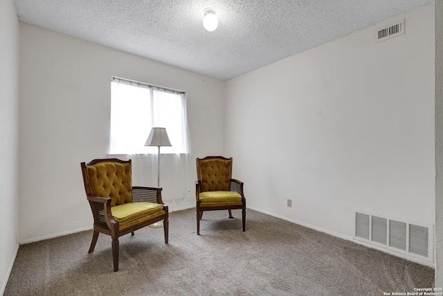 5810 Sky Country, San Antonio, TX 78247 - living area with carpet floors, a textured ceiling, and baseboards