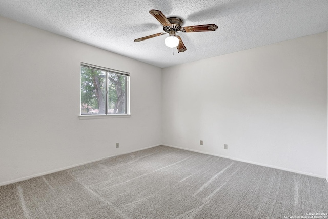 5810 Sky Country, San Antonio, TX 78247 - empty room with ceiling fan, carpet floors, a textured ceiling, and baseboards