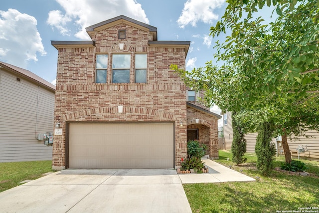 3006 Mission Bell, San Antonio, TX 78224 - traditional-style home with a garage, brick siding, and concrete driveway